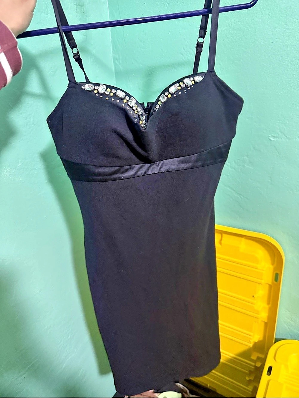 Victoria's Secret Black Mini Dress Size 34C vintage rare push up